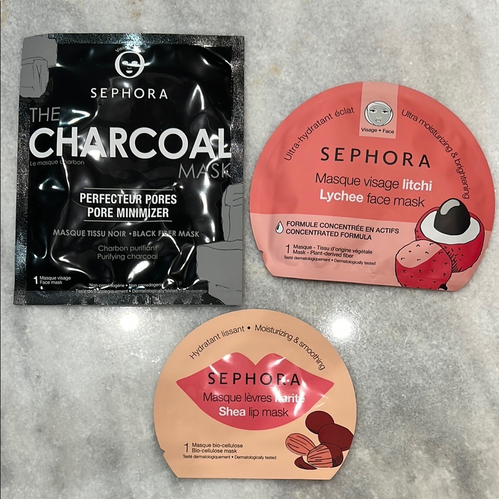 Sephora Face,  Lip  and Pore Minimizer Mask Set